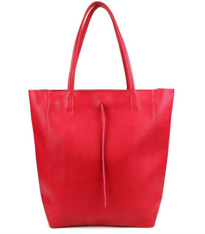Sa-Lucca Schultertasche Damen echt Leder Shopper mit Reißverschluss in vielen Farben, echt Leder, Made in Italy von Sa-Lucca