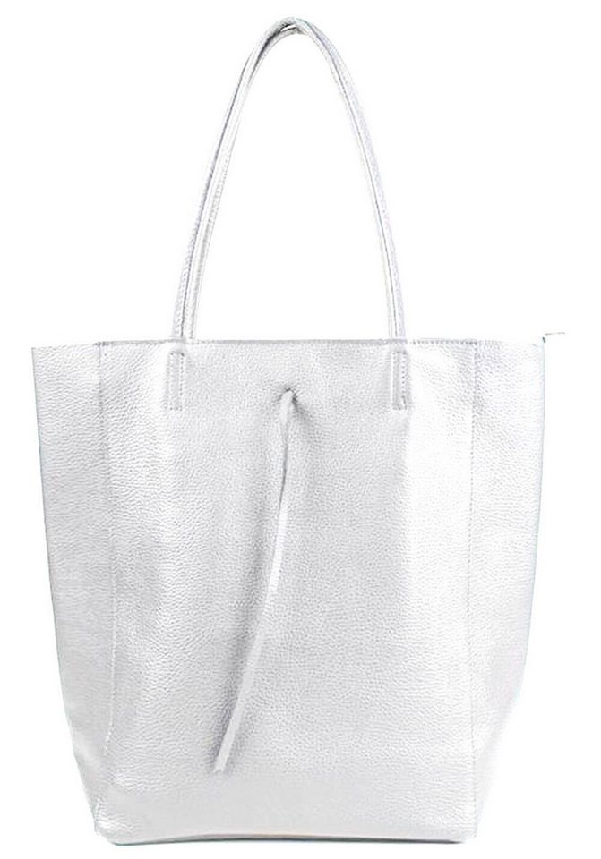 Sa-Lucca Schultertasche Damen echt Leder Shopper mit Reißverschluss in vielen Farben, echt Leder, Made in Italy von Sa-Lucca