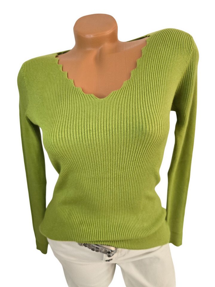 Sa-Lucca V-Ausschnitt-Pullover mit Zickzack Ausschnitt in vielen Farben von Sa-Lucca