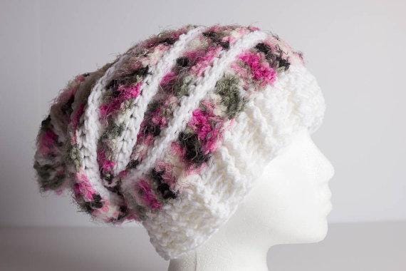 Handgehäkelte Mütze - Ridges Slouchy Häkeln Zottelmütze Erwachsene Textur Gerippt Rasta Baskenmütze 1035-B8 von SaBellaNeeBoutique