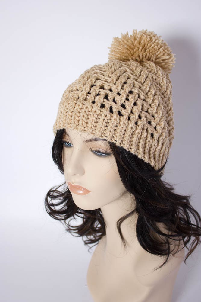 Strukturierte Häkelmütze Für Erwachsene - Stilvolle Wintermütze Stepping-Strukturmütze Skimütze 1038-B8 von SaBellaNeeBoutique