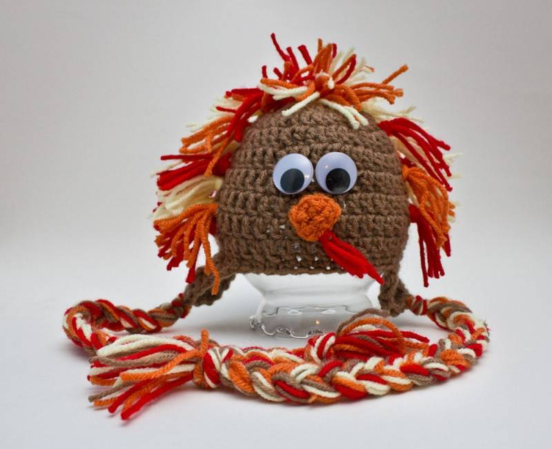 Truthahnmütze - Neugeborene Foto Requisite Tiermütze Ohrenklappen Mütze #1004-144-B1-6 von SaBellaNeeBoutique