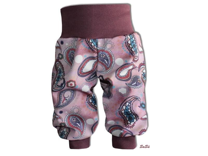 Softshell Hose Gr. 80 Pumphose Babyhose Softshellhose Kind Junge Mädchen Baby Matschhose Paisley von SaSueShop