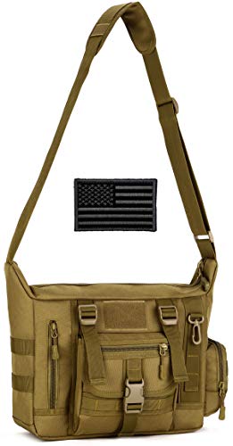 SaYoc Taktische Messenger Bag Herren Militär Sling Schultertasche, Outdoor Tasche, Outdoor Kissen Aufbewahrungstasche, Militär Messenger Bag, braun von SaYoc