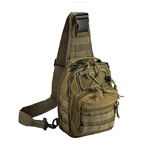 SaYoc Taktische Umhängetasche, 1000D Outdoor Military Sling Daypack Rucksack, Outdoor-Produkte Seesack, Outdoor Tasche Haken Aufbewahrung Artikel Hilfreiche Dreieck Gurtband Gürtelschnalle, 1 Packung, von SaYoc