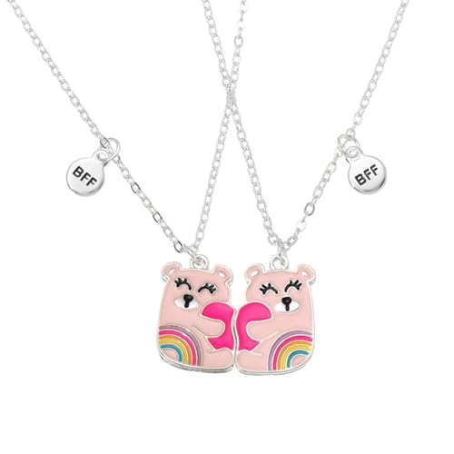 Best Friend Halskette, süßer Bär mit geteiltem Herz, BFF-Anhänger, Schmuck für 2 Bestie Sisters, Medium, Zink, Zirkonia Best Friend Halskette, süßer Bär mit geteiltem Herz, BFF-Anhänger, Schmuck für 2 Bestie Sisters, Medium, Zink, Zirkonia von Saalort