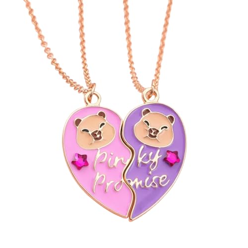 Saalort Best Friend Halskette für 2 Personen, geteiltes Herz, Capybara, passender Freundschaftsschmuck für Damen, Bestie, Medium, Zink, Zirkonia Saalort Best Friend Halskette für 2 Personen, geteiltes Herz, Capybara, passender Freundschaftsschmuck für Damen, Bestie, Medium, Zink, Zirkonia von Saalort