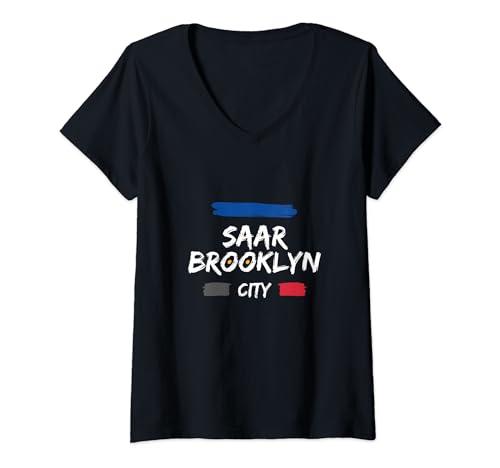 Damen Saarbrücken Stadt Saarland Saarbrooklyn T-Shirt mit V-Ausschnitt Damen Saarbrücken Stadt Saarland Saarbrooklyn T-Shirt mit V-Ausschnitt von Saarbrücken city Saarland Saarbrooklyn