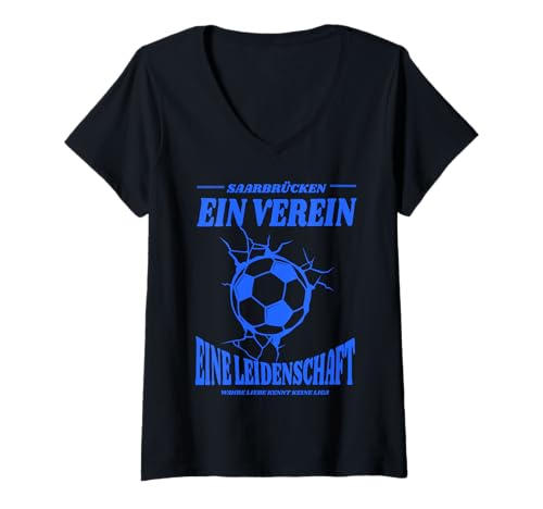 Damen Saarbrücken Fußball Fan T-Shirt mit V-Ausschnitt Damen Saarbrücken Fußball Fan T-Shirt mit V-Ausschnitt von Saarbrücker Heimat Fans Geschenkidee