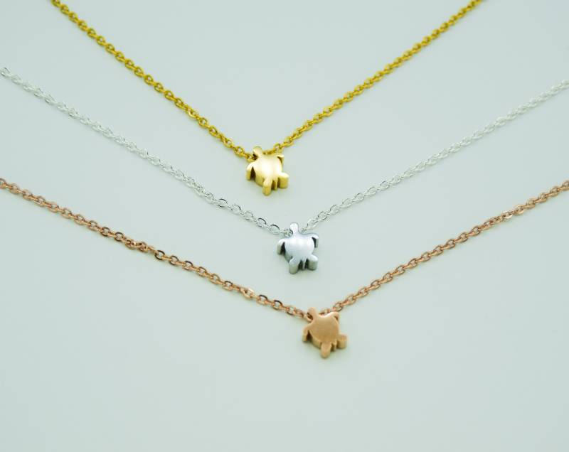 Winzige Schildkröte Halskette /Turtle /Rose Gold/Silber/Gold /Dainty /Brautjungfer / Winzige Schildkröte Halskette /Turtle /Rose Gold/Silber/Gold /Dainty /Brautjungfer / von SaashCo