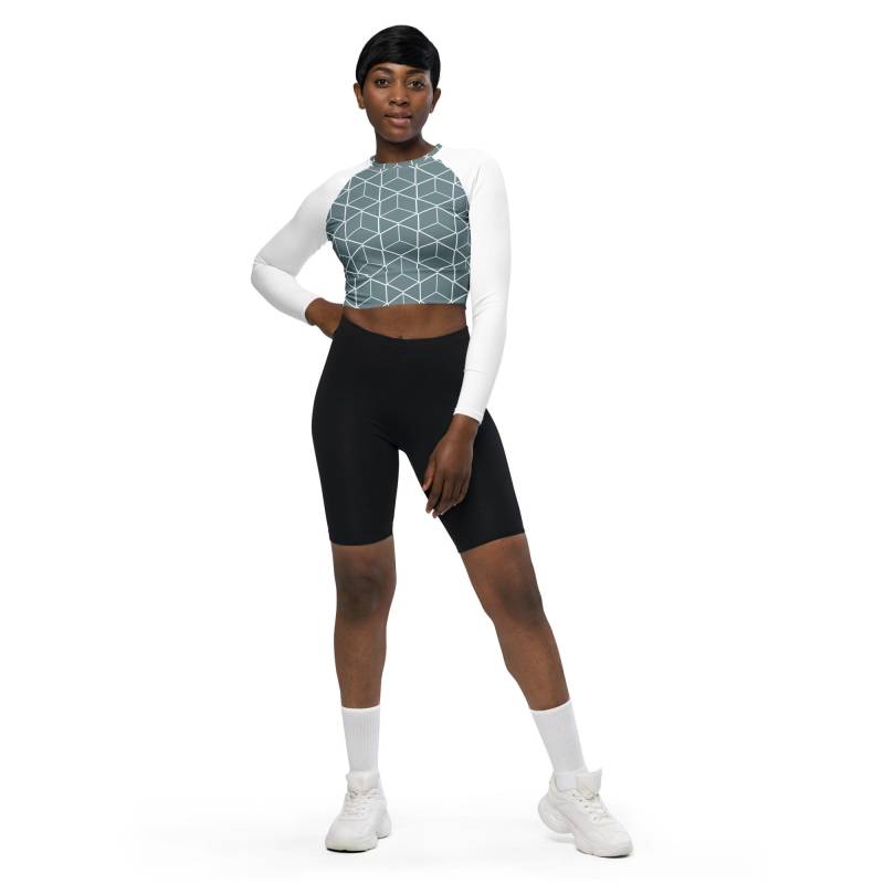 Saatvaa Studios | Recycled Long-Sleeve Crop Top With All-Over Print von SaatvaaStudios