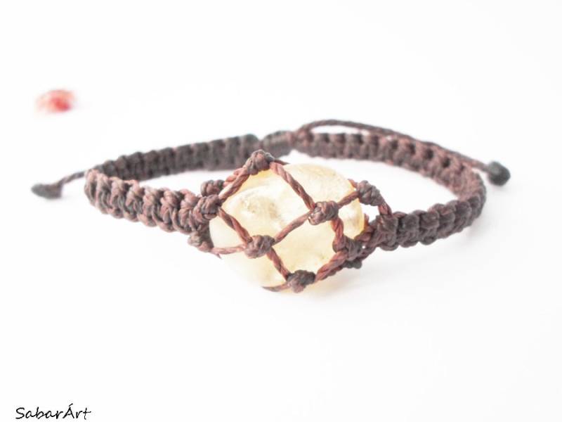 Citrin Makramee Armband November Geburtsstein, Heilstein Citrin Makramee Armband November Geburtsstein, Heilstein von Sabarart