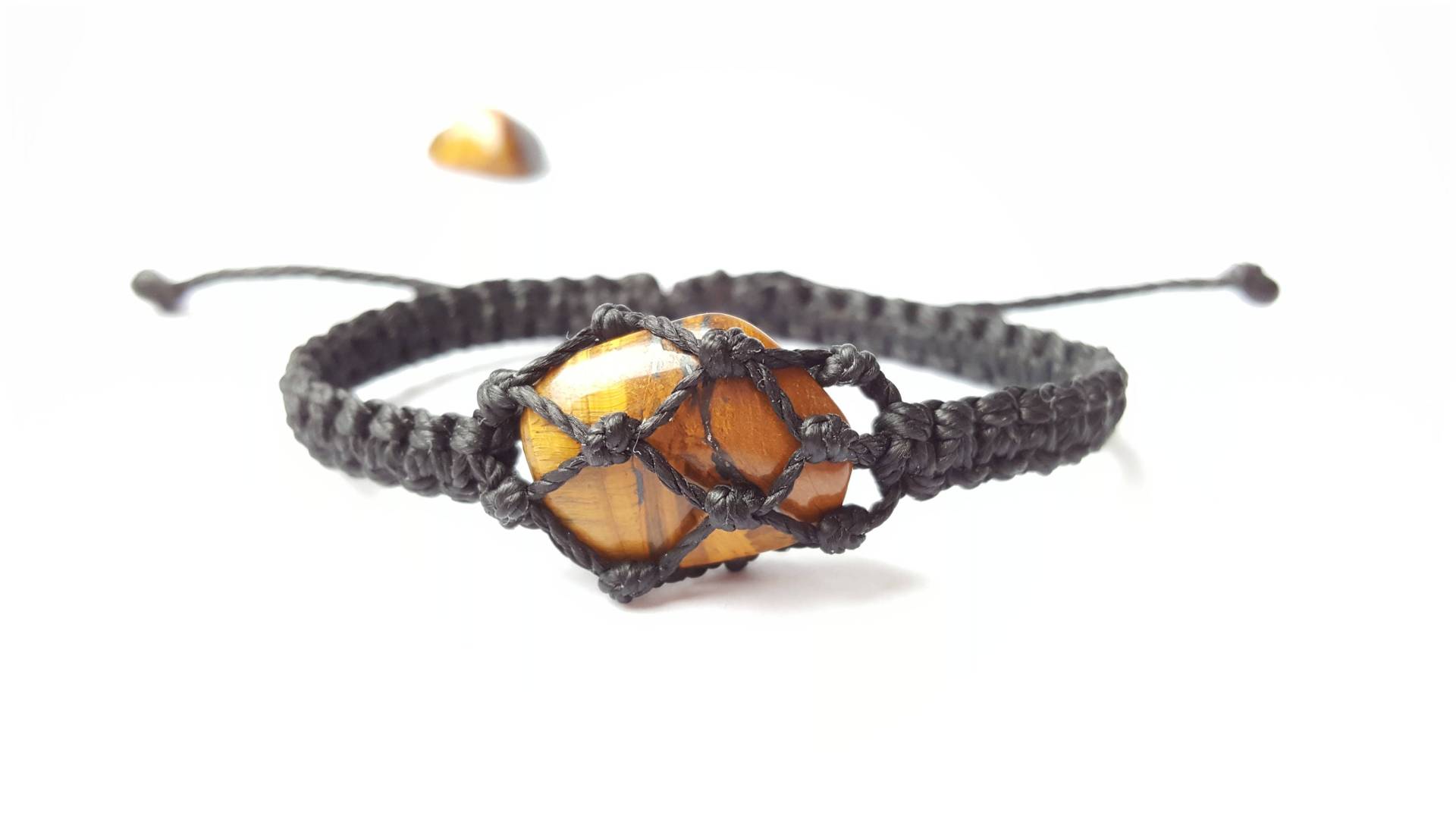 Tigerauge Makramee Armband Verstellbarer Schutz Schmuck Tigerauge Makramee Armband Verstellbarer Schutz Schmuck von Sabarart