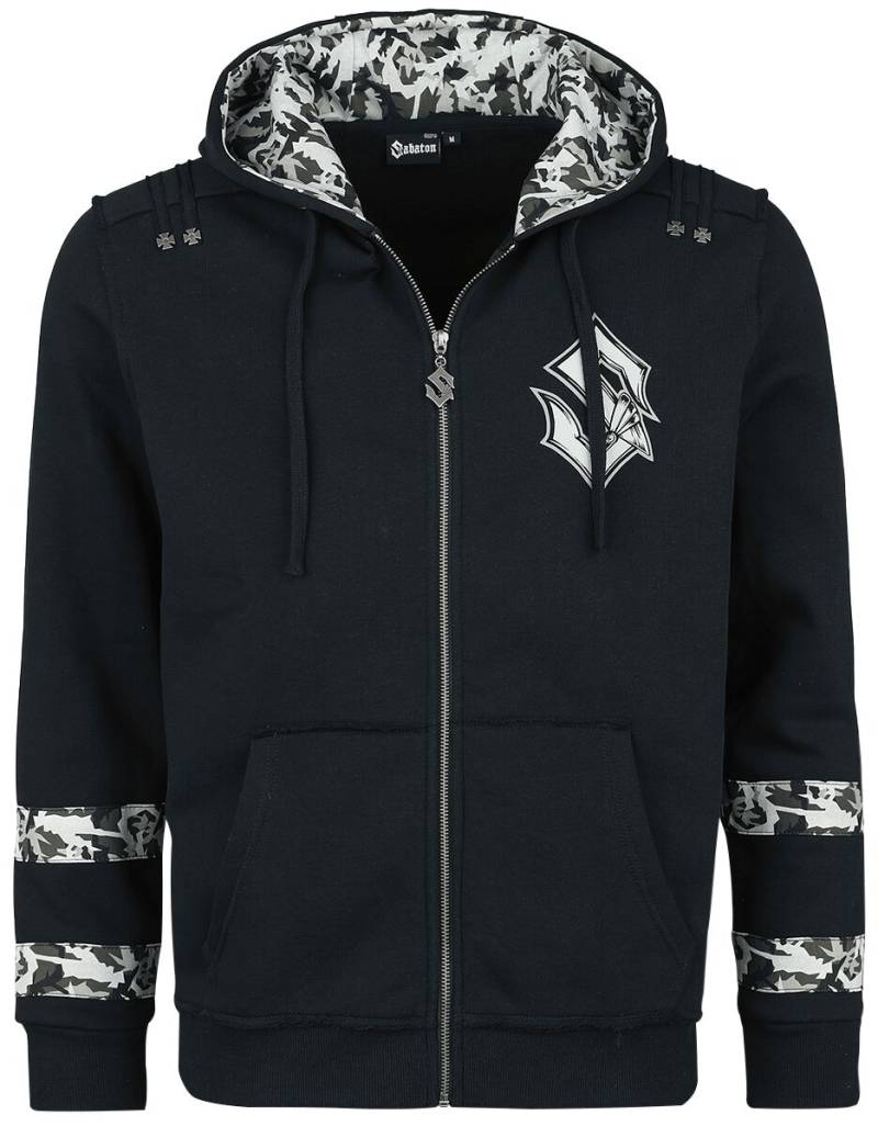 Sabaton - Camouflage/Flecktarn Kapuzenjacke - EMP Signature Collection - M bis 3XL - für Männer - Größe L - schwarz/camouflage  - EMP exklusives von Sabaton