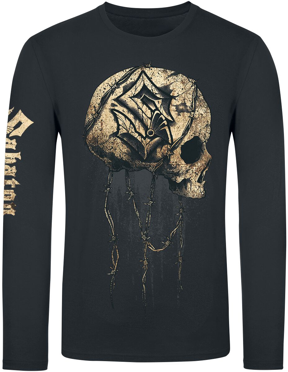 Sabaton Langarmshirt - Barbed Wire Skull - S bis 4XL - für Männer - Größe 3XL - schwarz  - EMP exklusives Merchandise! von Sabaton