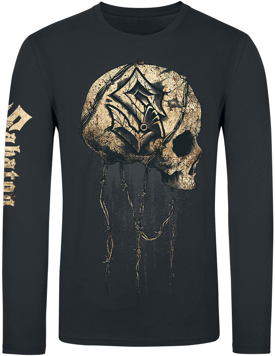 Sabaton Langarmshirt - Barbed Wire Skull - S bis 4XL - für Männer - Größe S - schwarz  - EMP exklusives Merchandise! von Sabaton