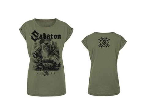 Sabaton Legends Frauen T-Shirt Khaki XL 100% Baumwolle Band-Merch, Bands von Sabaton