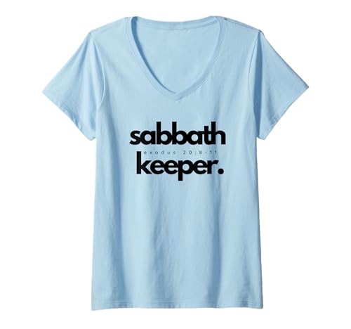 Damen Sabbath Keeper Seventh Day Adventist Baptist Exodus Remnant T-Shirt mit V-Ausschnitt Damen Sabbath Keeper Seventh Day Adventist Baptist Exodus Remnant T-Shirt mit V-Ausschnitt von Sabbath Keeper Seventh Day Baptist Adventist