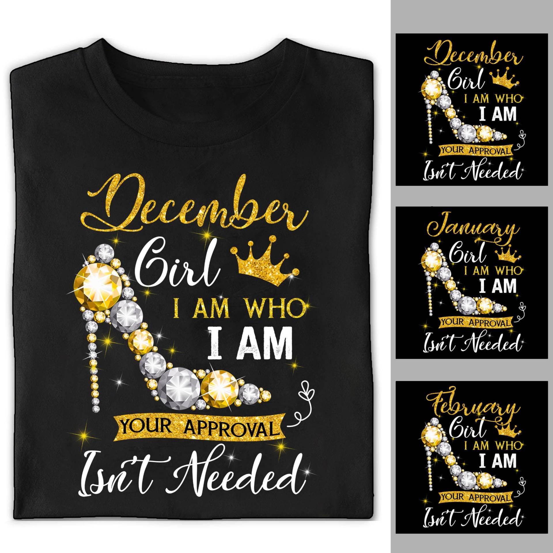 Personalisiert Eine Königin Wurde Im Dezember Geboren Alles Gute Zum Geburtstag Für Mich, Geburtstagsgeschenke T-Shirt, Dezember-Mädchen von Sabinepana