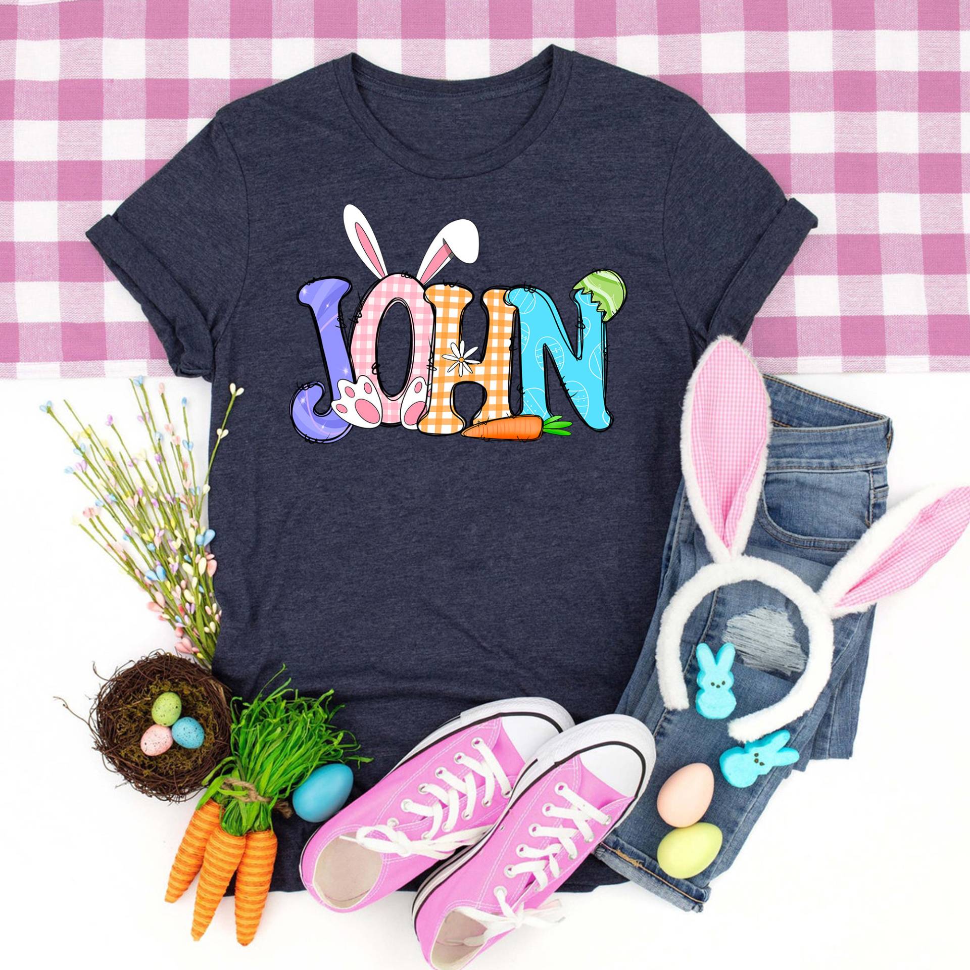 Personalisierte Ostern Kinder Shirt, Süßes Ostergeschenk Für Sohn Tochter, Jungen Mädchen Osterei von Sabinepana