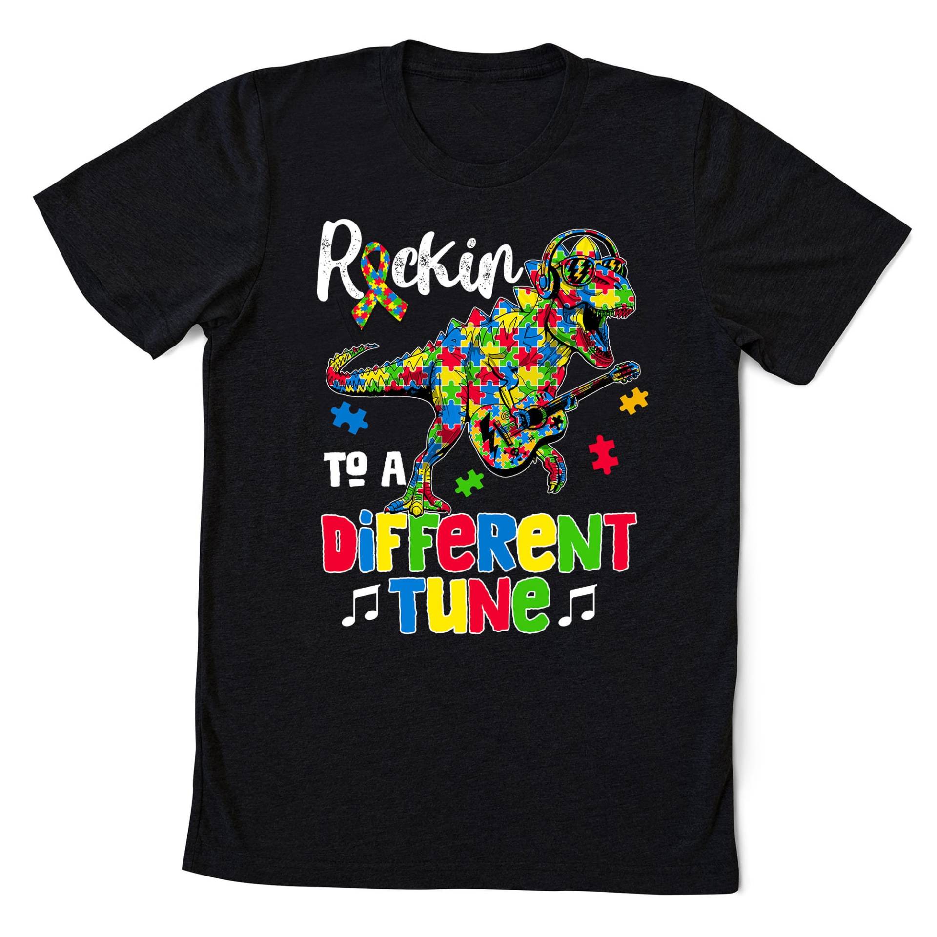 Rockin To A Anders Tune Autism Awereness T-Shirts Männer, Frauen, Kinder Geburtstag T Rex Autismus Shirt von Sabinepana