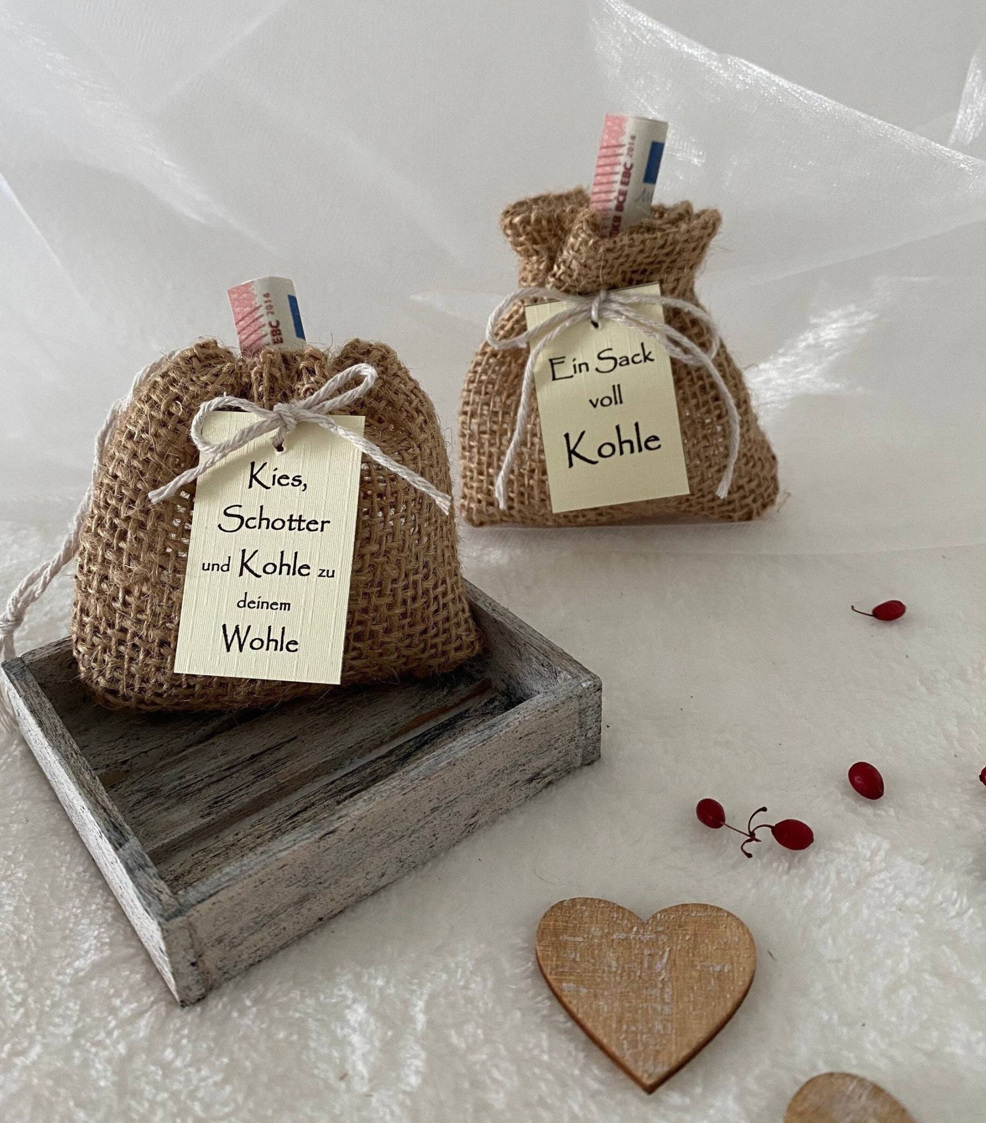 Geldgeschenk Jutesack Mit Spruch von SabinesMaschenpalast