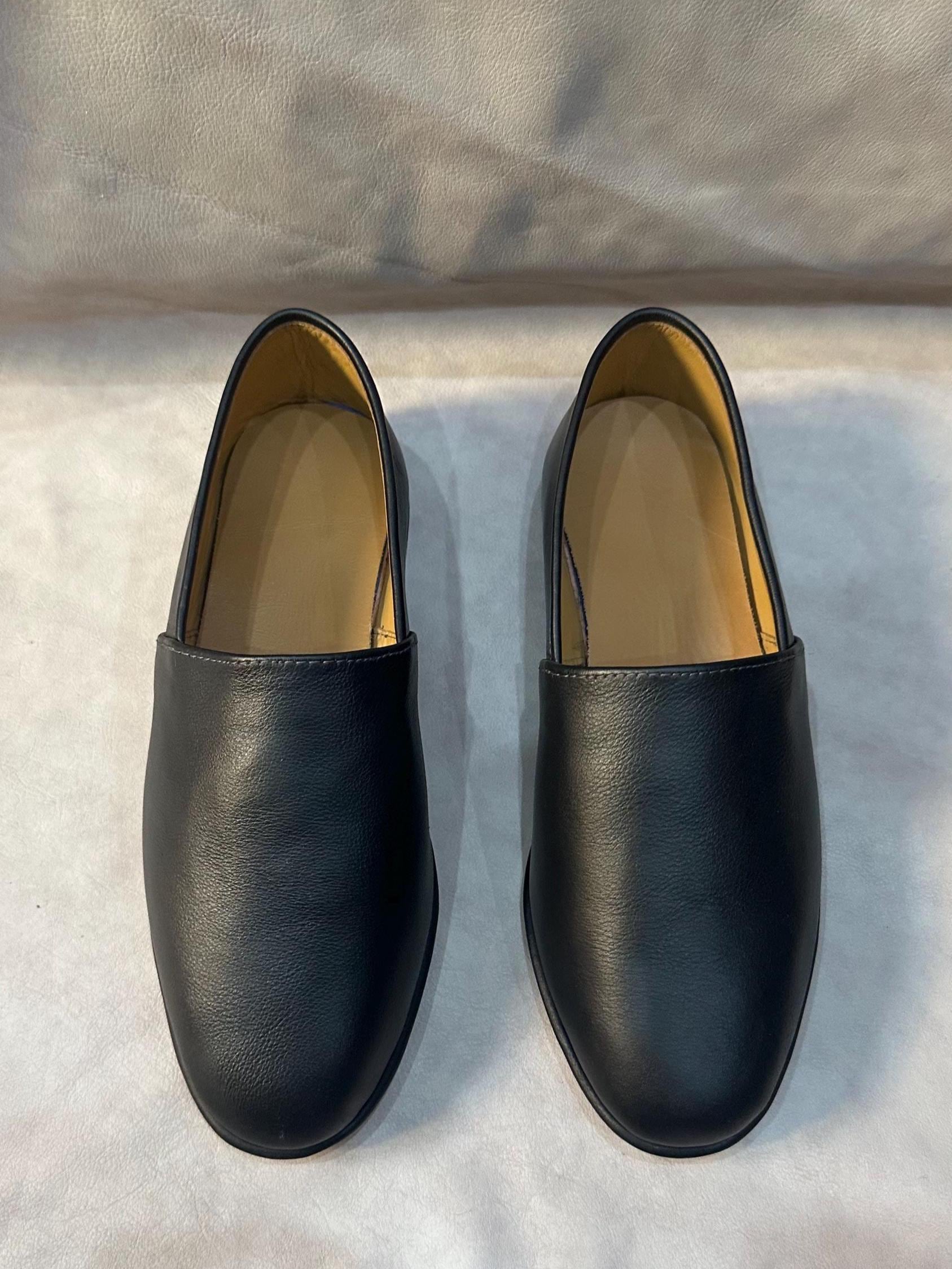 Handgefertigte Schwarze Leder Balghin Schuhe Marrakesch Boho Style von Sabirkechcuir