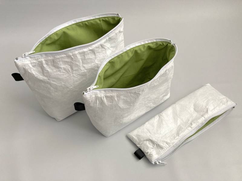 3Er Set - Weiße Polyethylen Hülle, Weiße Tyvek Tasche, Stifttasche High Density Polyethylene Fasern Knallgrün von SableEtMer