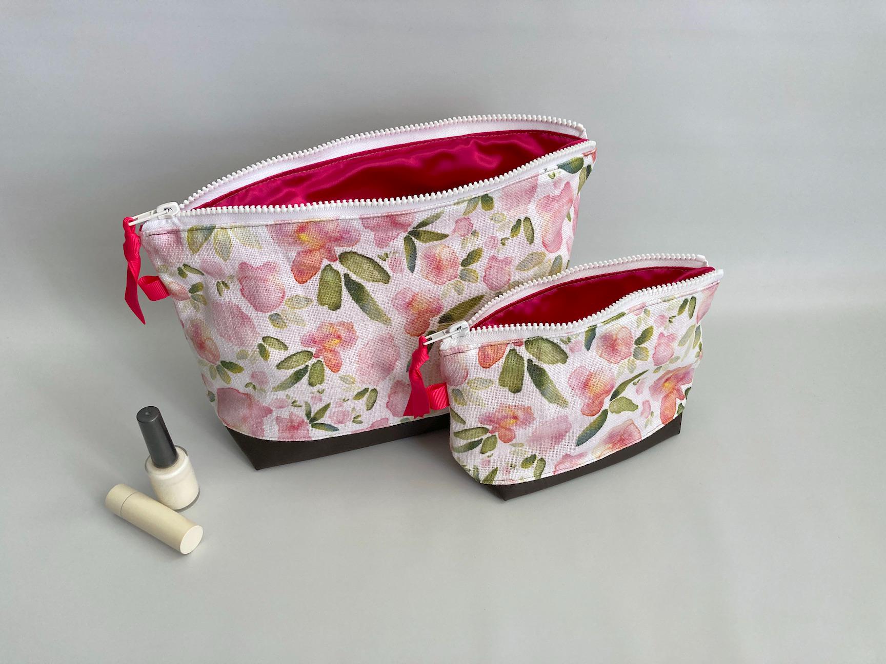 Kulturbeutel - Set Pink, Mit Satinfutter von SableEtMer