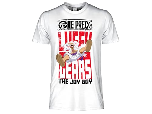 Luffy Gear T-Shirt Strohhut Erwachsene Unisex Weiß, Weiß, XXL von Sabor srl