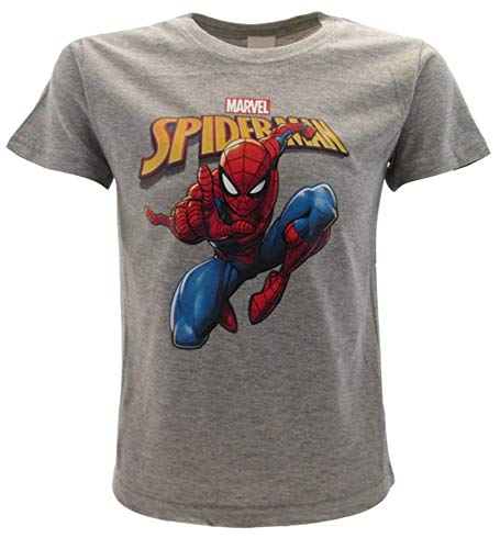 Original Spiderman T-Shirt Spider-Man für Herren, Spiderman, Grau, Marvel Offizielles T-Shirt, Rot M von Sabor srl