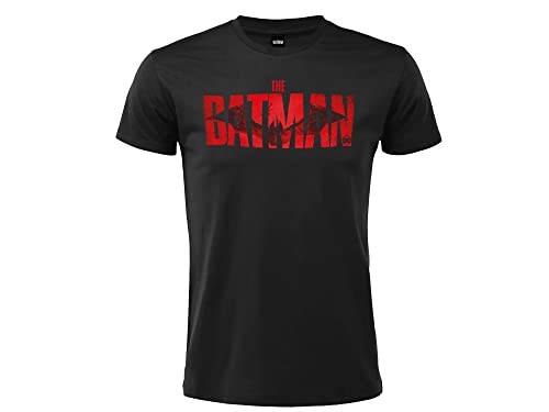 Sabor srl T-Shirt Batman Ritter Dunkel Logo Film 2022. Modell mit Aufdruck auf der Vorderseite. Kurzarm. 100 % Baumwolle. Unisex. Schwarz mit roten Details. Größen für Erwachsene. von Sabor srl