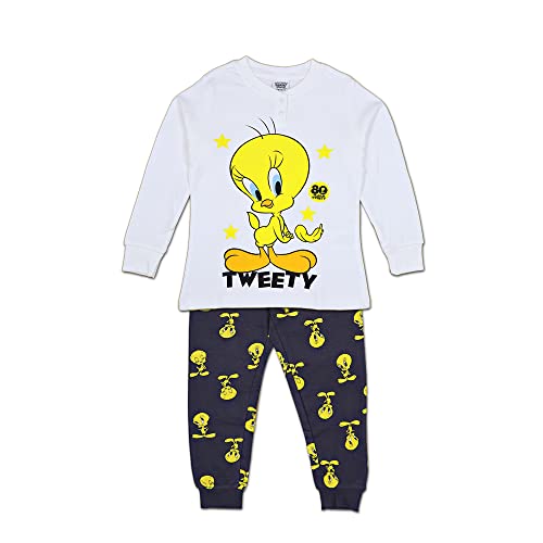 Sabor Lange Schlafanzug Titti Looney Tunes Grau Herbst Winter, grau, 7-8 Jahre von Sabor