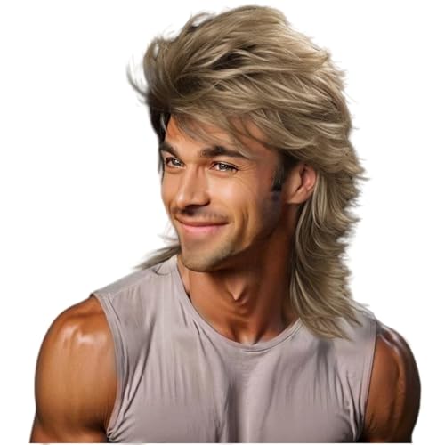 Blonde Vokuhila Perücke 80er 70er Jahre Disco Party Männer Perücke Lange Locken Perücken für Männer Hippie Rocking 80er Jahre Them Party Cosplay Kostüm Canival Hitzebeständige Haarperücken Blonde Vokuhila Perücke 80er 70er Jahre Disco Party Männer Perücke Lange Locken Perücken für Männer Hippie Rocking 80er Jahre Them Party Cosplay Kostüm Canival Hitzebeständige Haarperücken von Sabosi