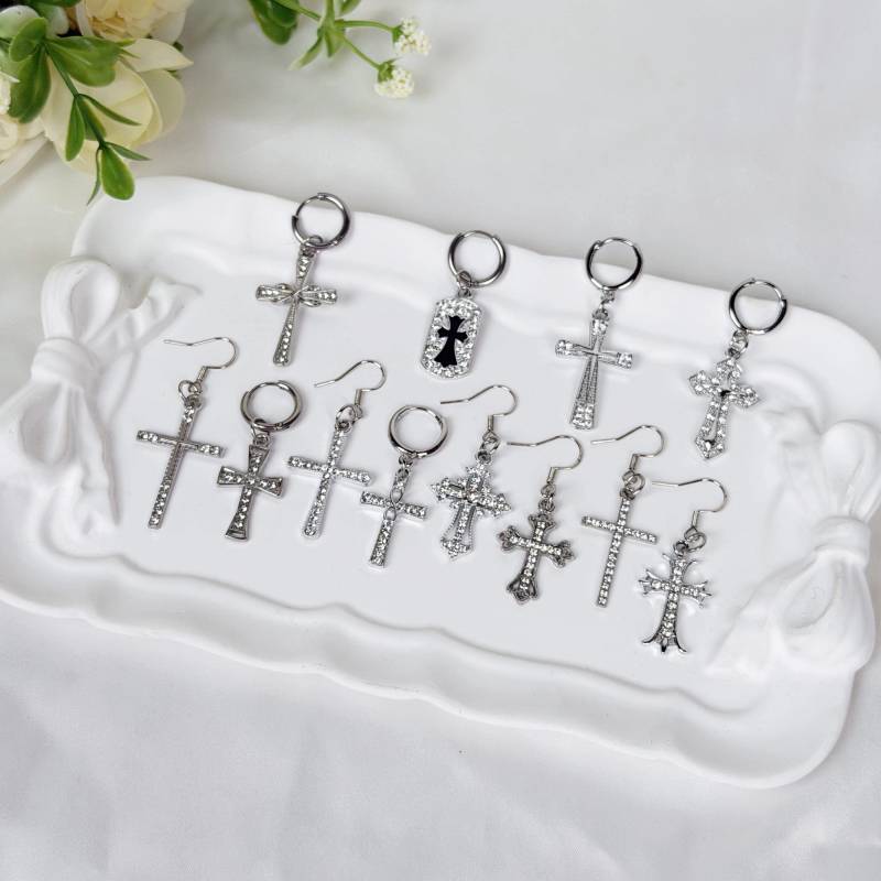 Cross Hook Earrings/ Silver Religious Christian Baptism Minimalist Women Earrings Cross Hook Earrings/ Silver Religious Christian Baptism Minimalist Women Earrings von SabriKsa