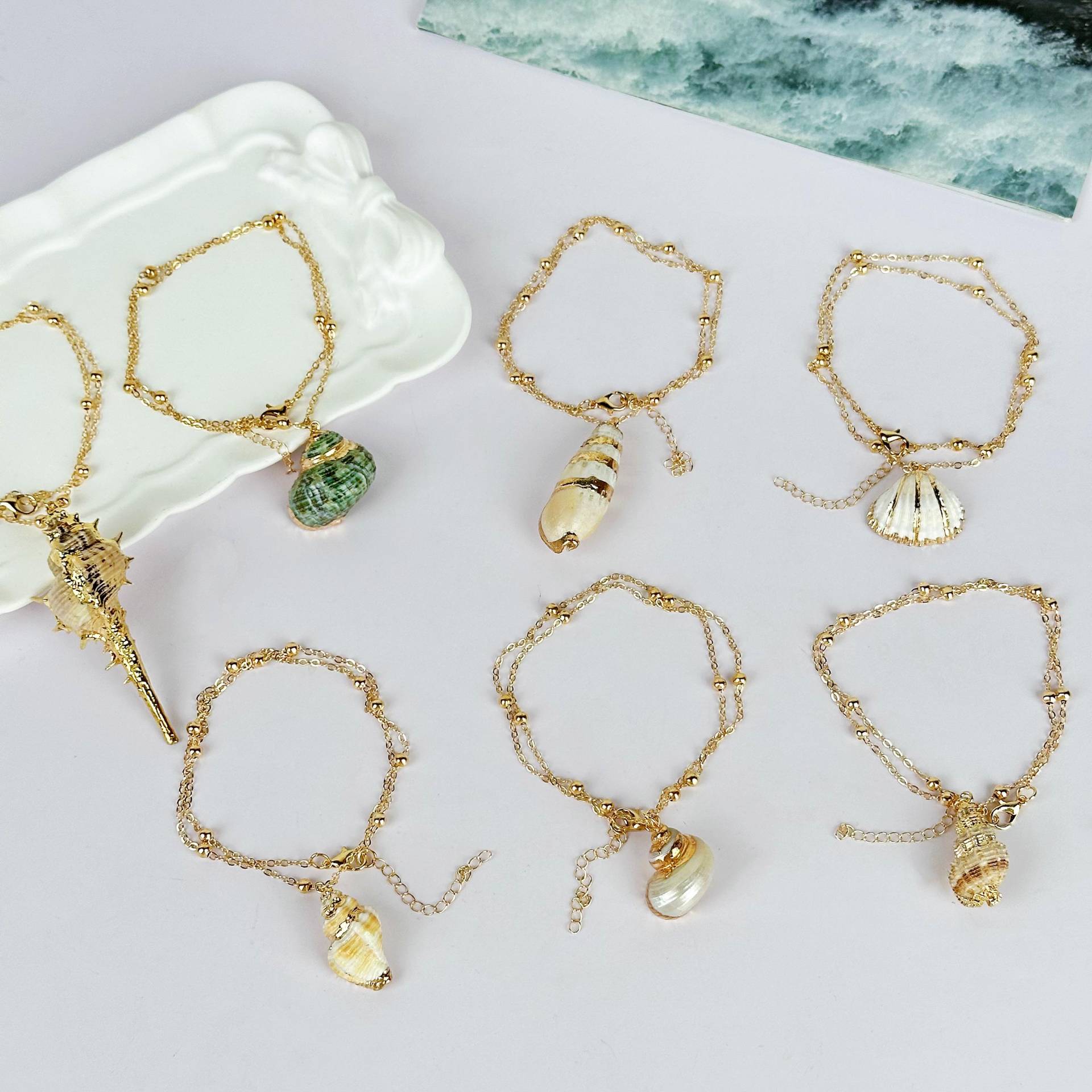 Seashell Chain Anklet/ Summer Gold Ocean Beach Adjustable Natural Seaside Anklet Seashell Chain Anklet/ Summer Gold Ocean Beach Adjustable Natural Seaside Anklet von SabriKsa