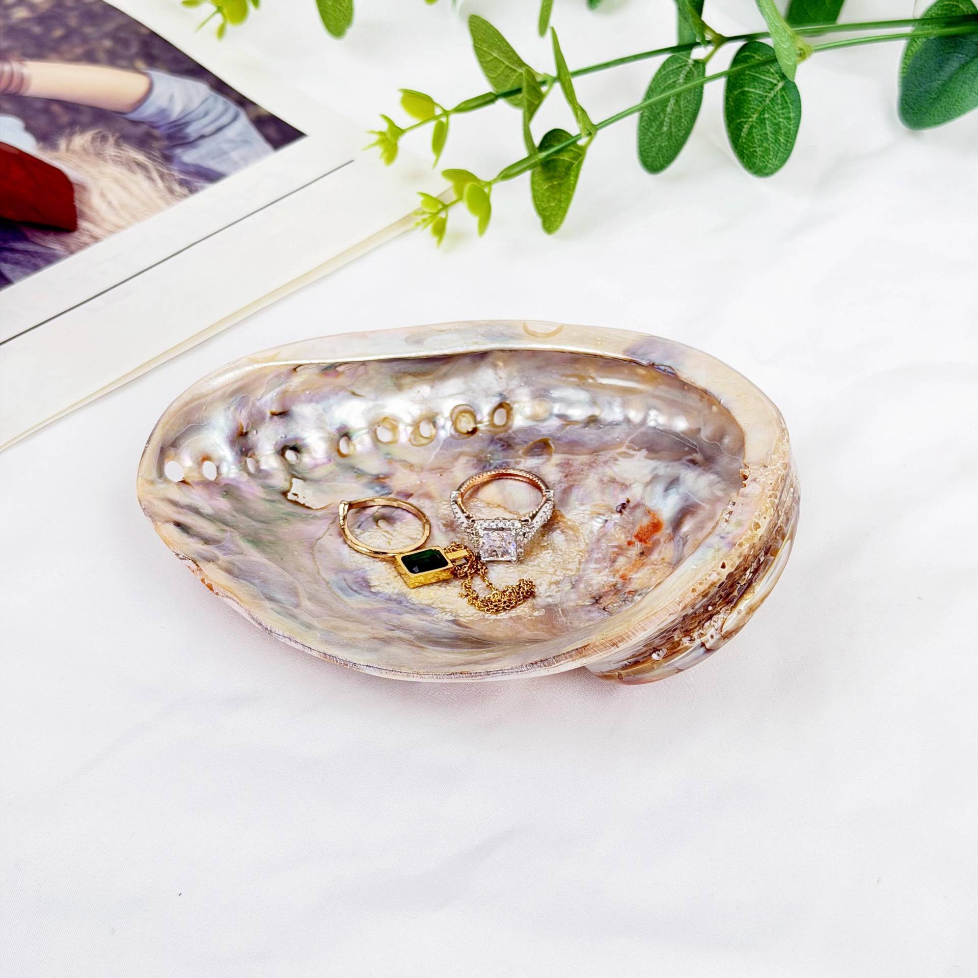 Seashell Jewelry Dish, Giant Shell Tray, Mother Of Pearl Shell, Seashell Necklace Rings Dishes, Wedding Natural Dish von SabriKsa