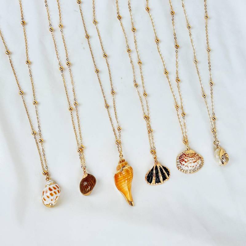 Summer Seashell Necklace/ Boho Gold Ocean Necklaces/ Beach Adjustable Natural Seaside Necklaces von SabriKsa