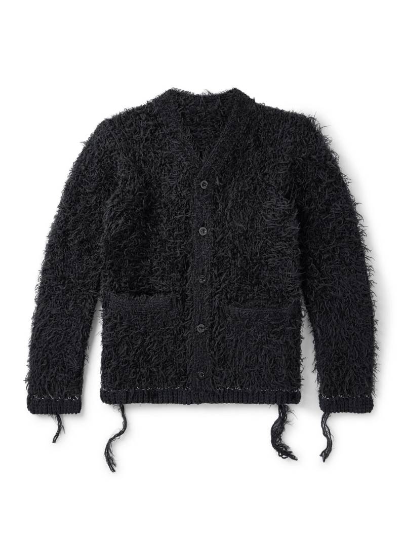 Sacai - Distressed Brushed-Knit Cardigan - Men - Black - 3 von Sacai