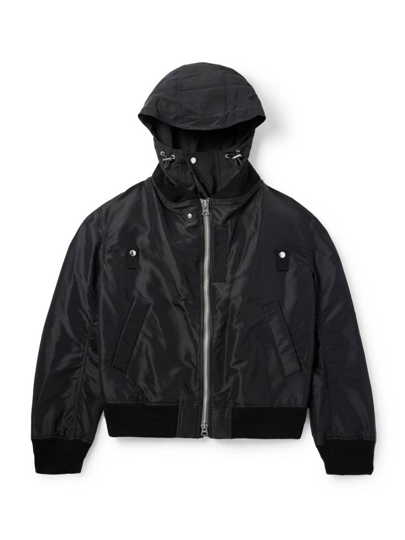 Sacai - Grosgrain-Trimmed Shell Hooded Bomber Jacket - Men - Black - 1 von Sacai
