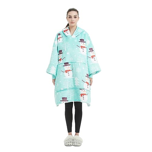 Sacebeleu Decke Hoodie Sweatshirt | Flauschige Sherpa TV-Decke mit Ärmeln | Oversized Kapuzen Pullover Kuscheldecke mit Känguru Tasche | Flanell Fleecedecke | Einheitsgröße für Damen,Herren von Sacebeleu