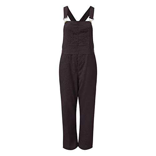 Denim Bib Latzhose Damen Elegant Jumpsuit Mit Tasche Oversize Loose Overalls Einfarbige Weites Bein Playsuit Sommerhose,Kaffee,S von Saclerpnt