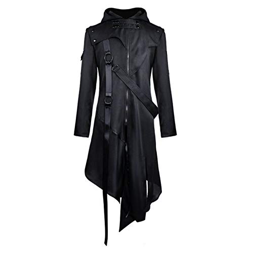 Saclerpnt Herren Jacke Tailcoat Viktorianischen Langer Mantel Steampunk Gothic Smoking Asymmetrisches Uniform(Schwarz,XL) von Saclerpnt