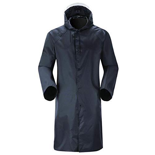 Saclerpnt Klassische Regenjacke Herren Wasserdicht Regenmantel Kapuze Lange Regen Jacke Casual Sport Outdoorjacke(Navy,XL) von Saclerpnt