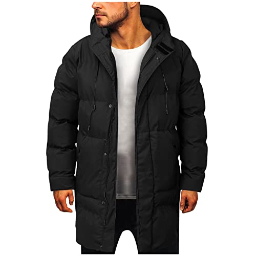 Saclerpnt Warm Winterjacke Herren Steppjacke Dicke Outdoor-Daunenjacke Zipper Kapuzenjacke Winterparka Steppmantel(Schwarz,L) von Saclerpnt