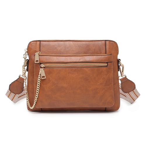Damen Umhängetasche Mittelgroß PU Leder Handytasche Kleine Handtasche Vielen Fächern Crossbody Bags mit Verstellbar Breitem Gurt Damen Umhängetasche Mittelgroß PU Leder Handytasche Kleine Handtasche Vielen Fächern Crossbody Bags mit Verstellbar Breitem Gurt von Sacmill