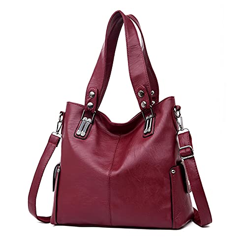 Sacmill Damen Handtaschen Leder Geldbörsen Große Tote Messenger Schulter Crossbody Borse Hobo Designer Umhängetasche Tasche von Sacmill