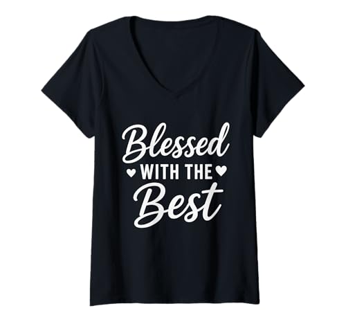 Damen Blessed with The Best Christian Faith inspirierendes Zitat T-Shirt mit V-Ausschnitt Damen Blessed with The Best Christian Faith inspirierendes Zitat T-Shirt mit V-Ausschnitt von Sacred Originals