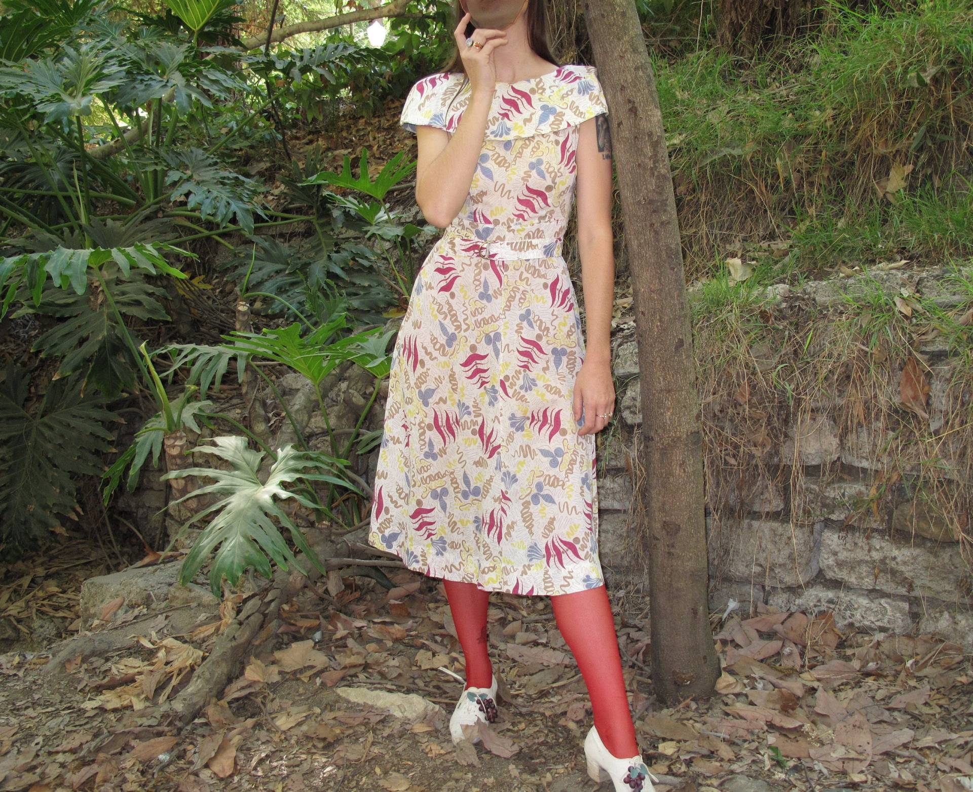 1930Er Abstraktes Print Kleid Gr Sz Sm von SacredEstate