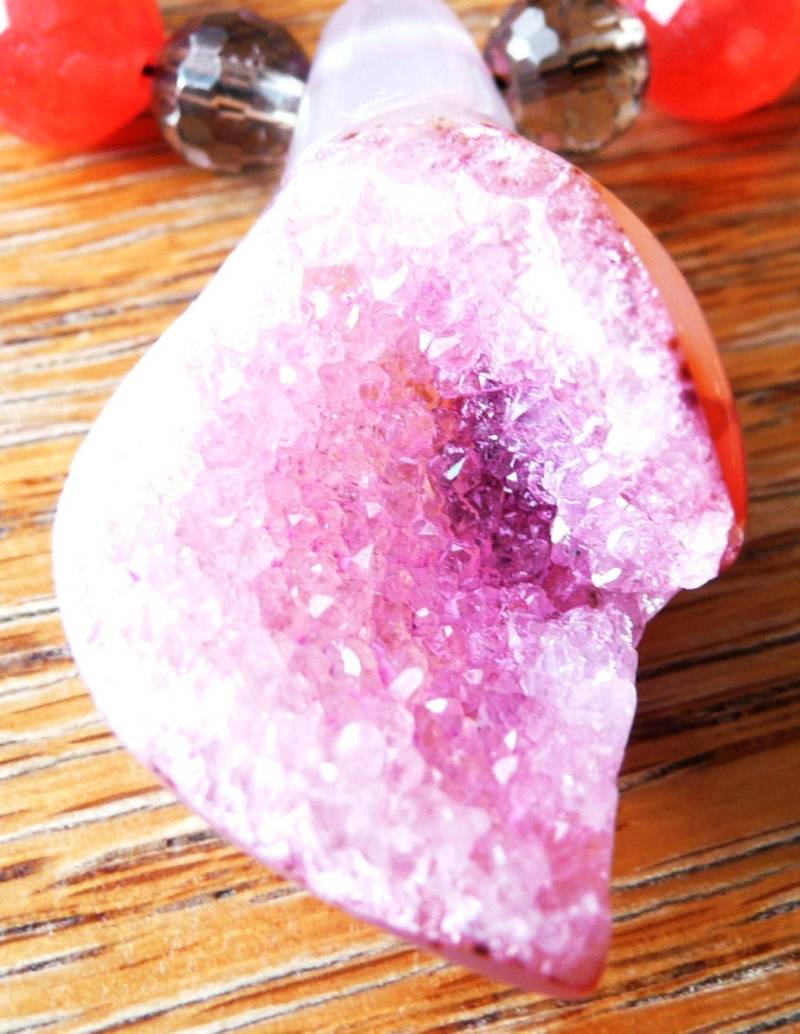 Rosen Druzy Und Quarz Halskette Rosen Druzy Und Quarz Halskette von SacredKeepsakes